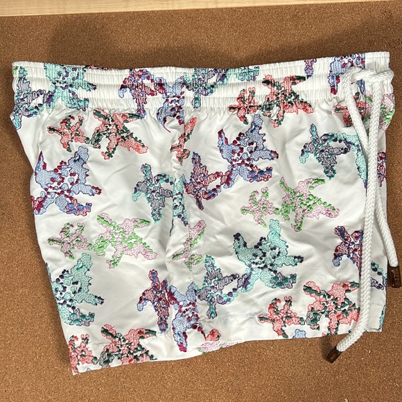 Vilebrequin Men's Watercolor Turtle Print Superflex Swim Trunks XS - Picture 7 of 16